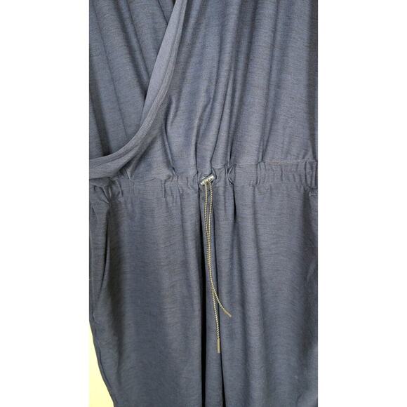Old Navy Breathe On Women XL One Piece Romper Shorts Criss Cross Navy Blue - Picture 4 of 9